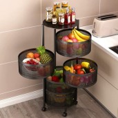 5 Layer 360 degree rotating vegetable shelf Kitchen storage rack