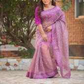 Exclusive Organza party saree with blouse pcs  (Code : 483)