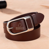 High Quality Genuine Leather Belt With Leather Buckle (Chocolate Color)