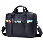 Genuine Leather Briefcase Type Laptop Document Carry A4 Messenger Bag