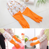 ( ২ জোড়া) High Quality Silicone Dish Washing Kitchen Hand Gloves (Multicolor)