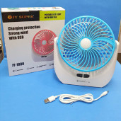 JY SUPER JY1880 Charging Protection Strong Wind LED Light with Mini Table Fan