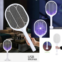 (২ ইন ১ রিচার্জেবল মশা মারা ব্যাড ) Rechargeable Mosquito Killer Trap Bat Racket with Stand 