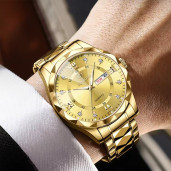 BINBOND Men's Fashion Quartz Watches (Golden Color)