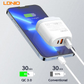 Ldnio A2522c Adaptor Kepala Charger 30w Led Display Qc30 Fast Charger